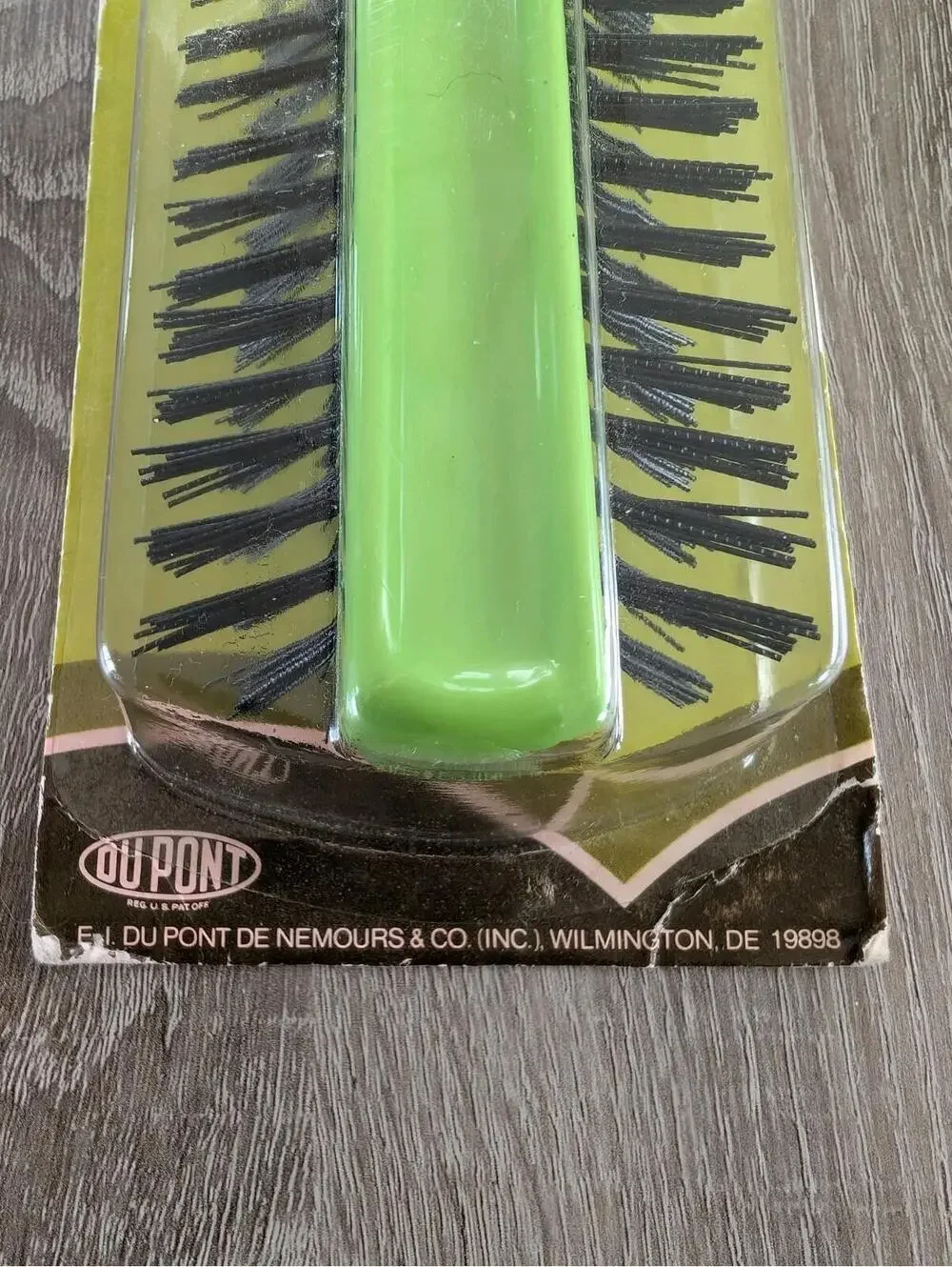 New Old Stock Vintage Dupont All Nylon Green Hair Brush 8